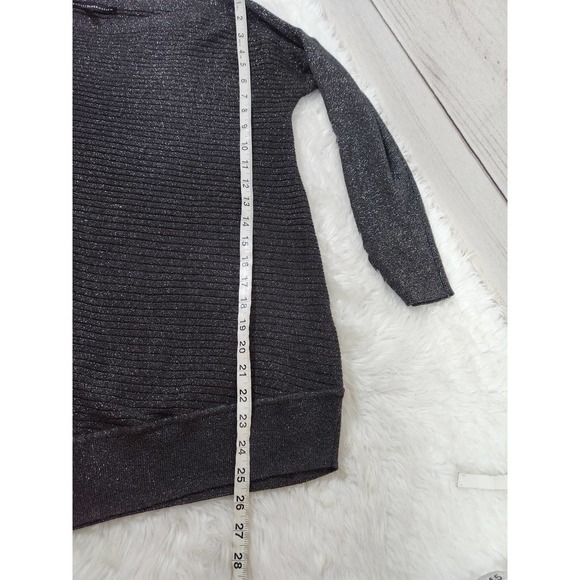 White House Black Market Womens Gray Round Neck Long Sleeve Sweaters Size Medium - Picture 6 of 6